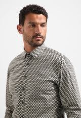 Printed stretch shirt | Black