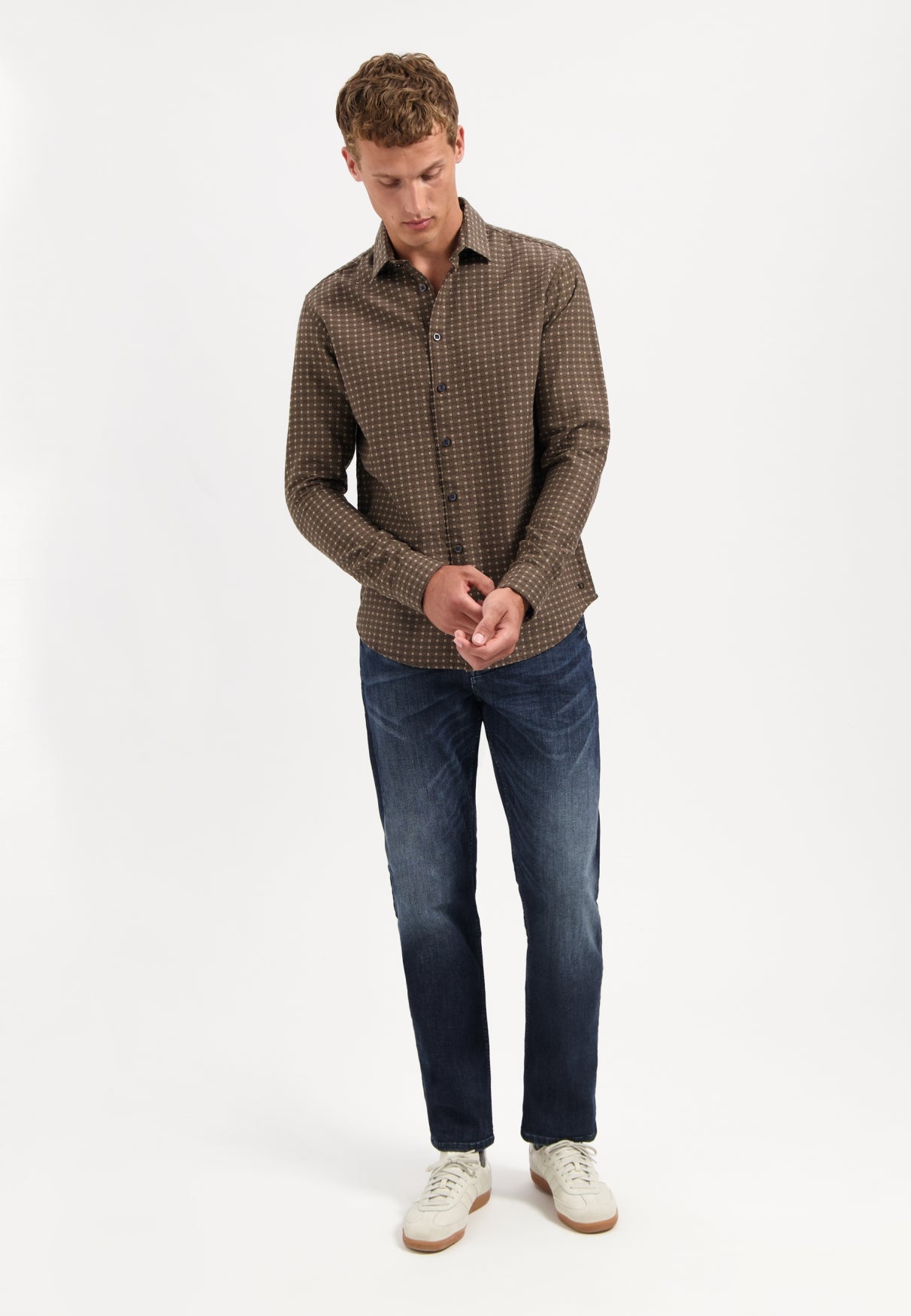 Woven jaquard shirt | Taupe