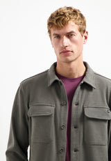 Buttoned overshirt | Dark Clay