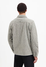 Wool zipped overshirt | Grey Melange