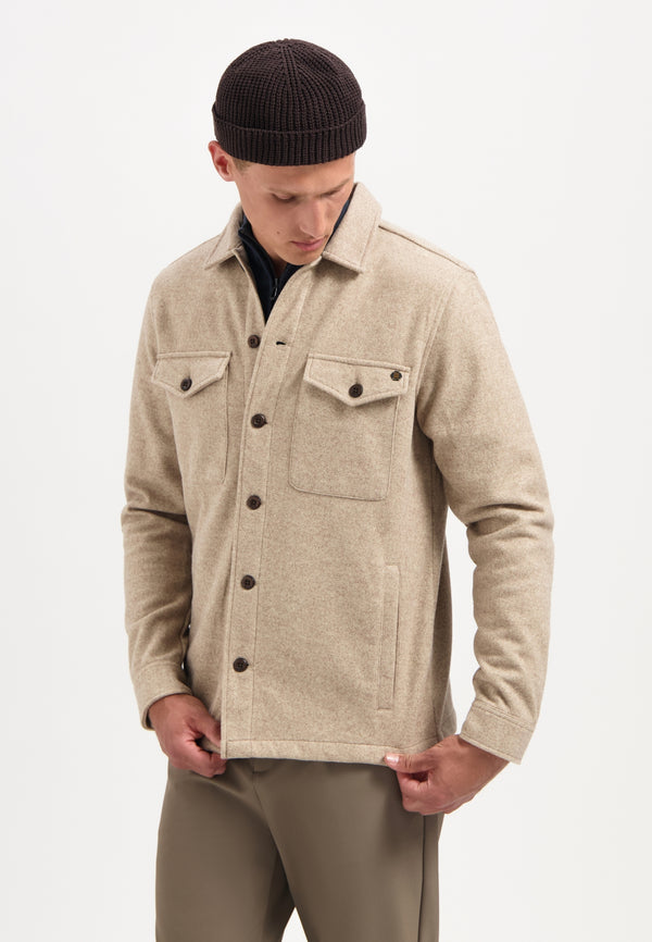 Melange overshirt | Khaki