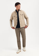 Melange overshirt | Khaki