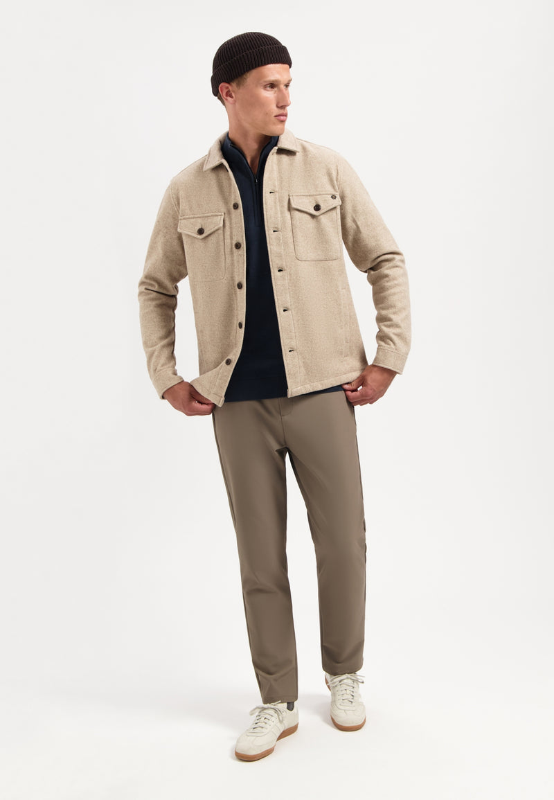 Melange overshirt | Khaki