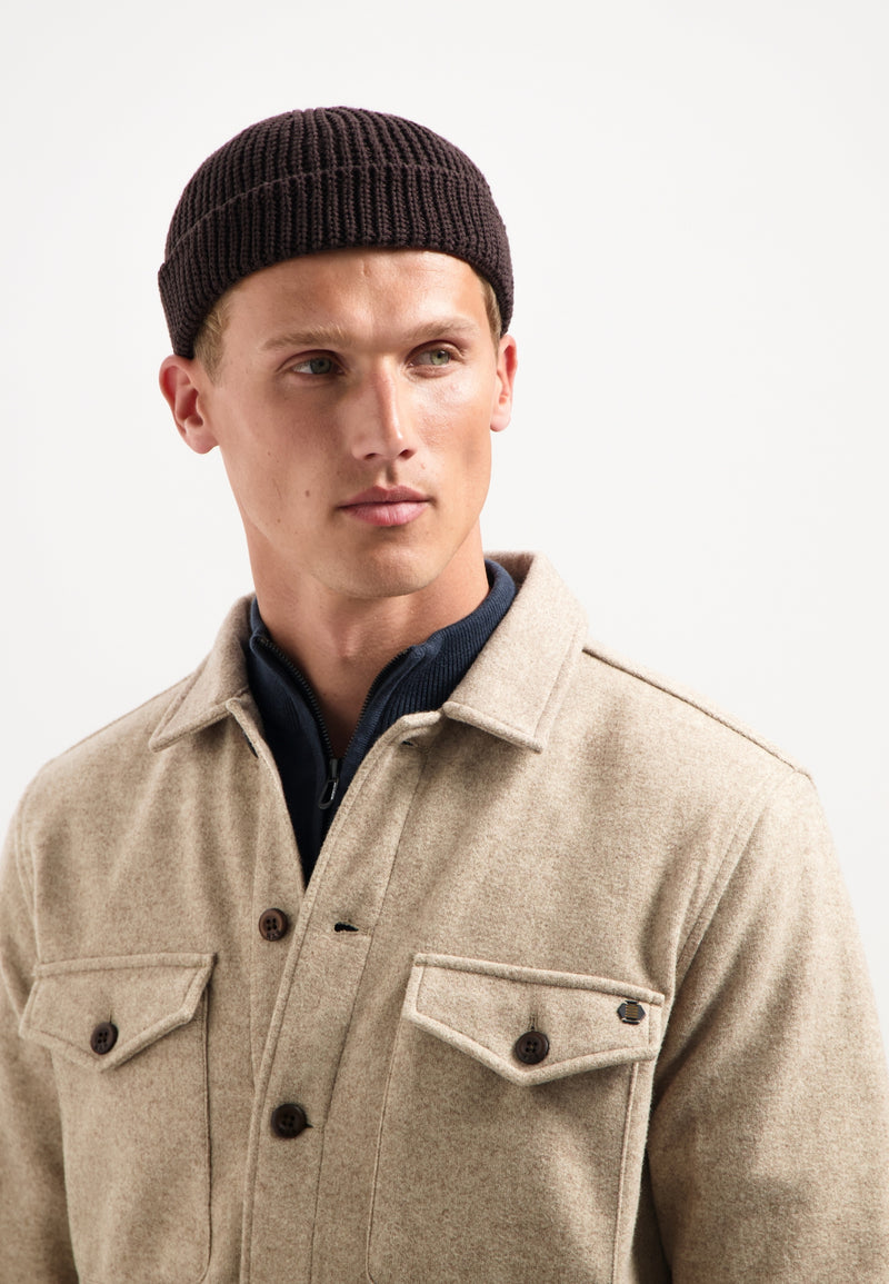 Melange overshirt | Khaki