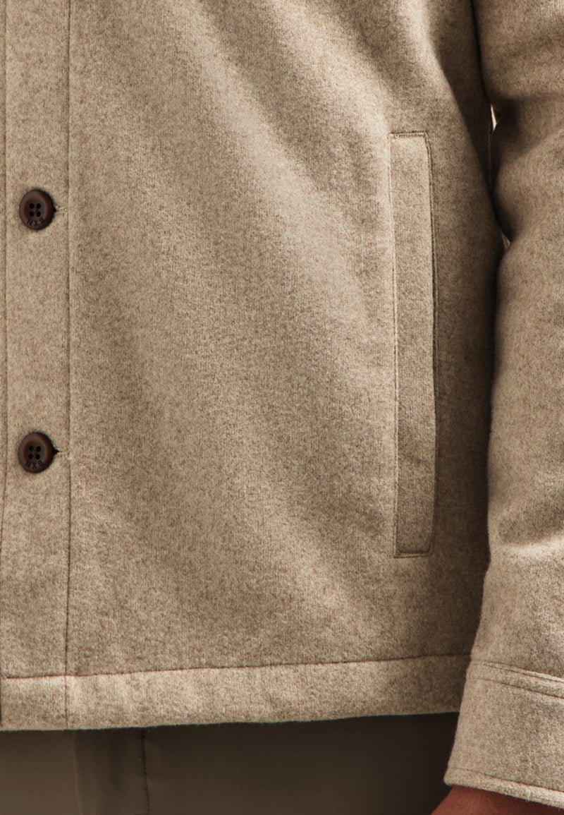Melange overshirt | Khaki