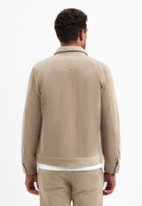 Ripped corduroy overshirt | Sand