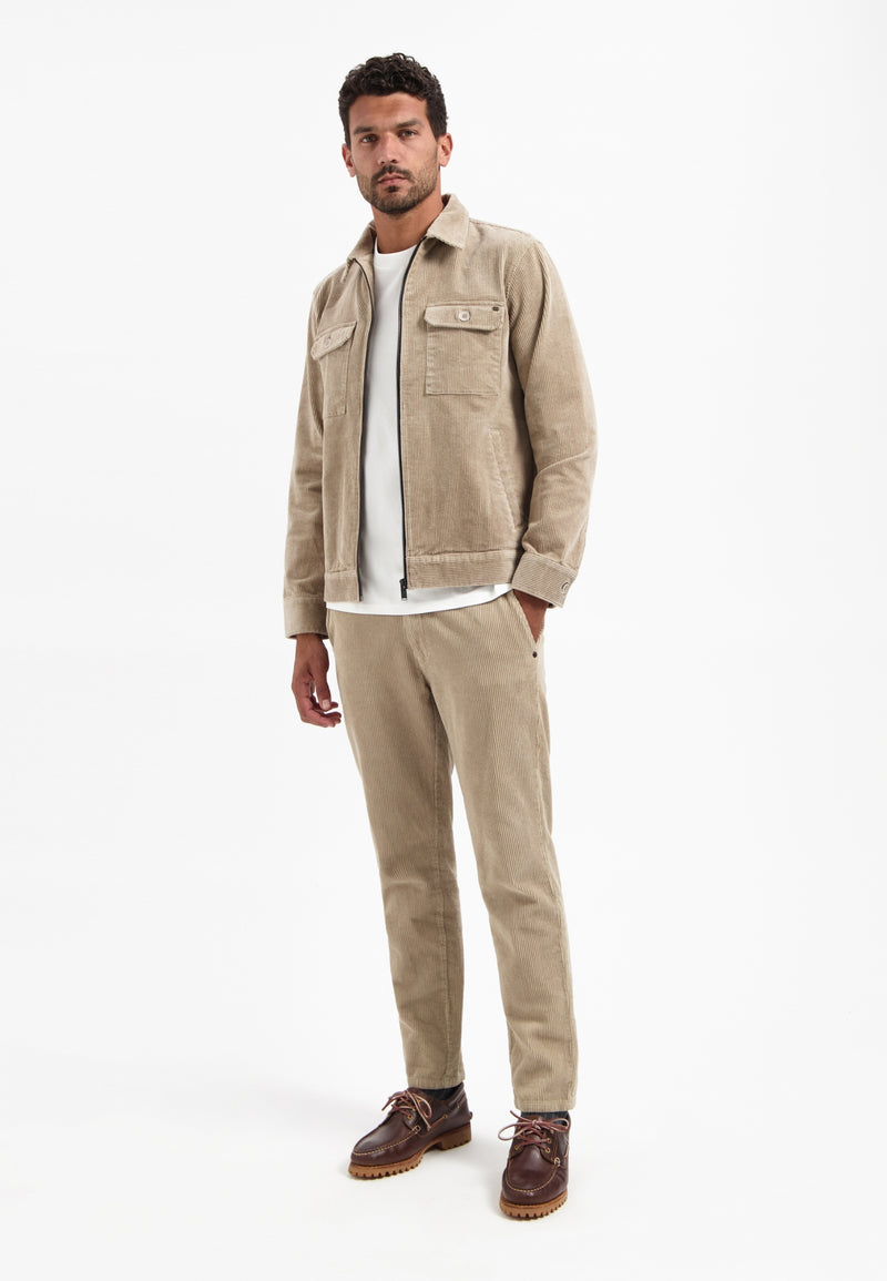 Ripped corduroy overshirt | Sand