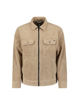 Ripped corduroy overshirt | Sand