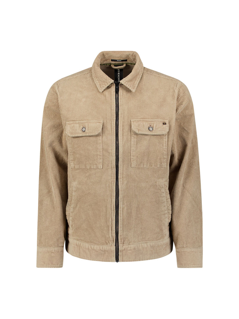 Ripped corduroy overshirt | Sand