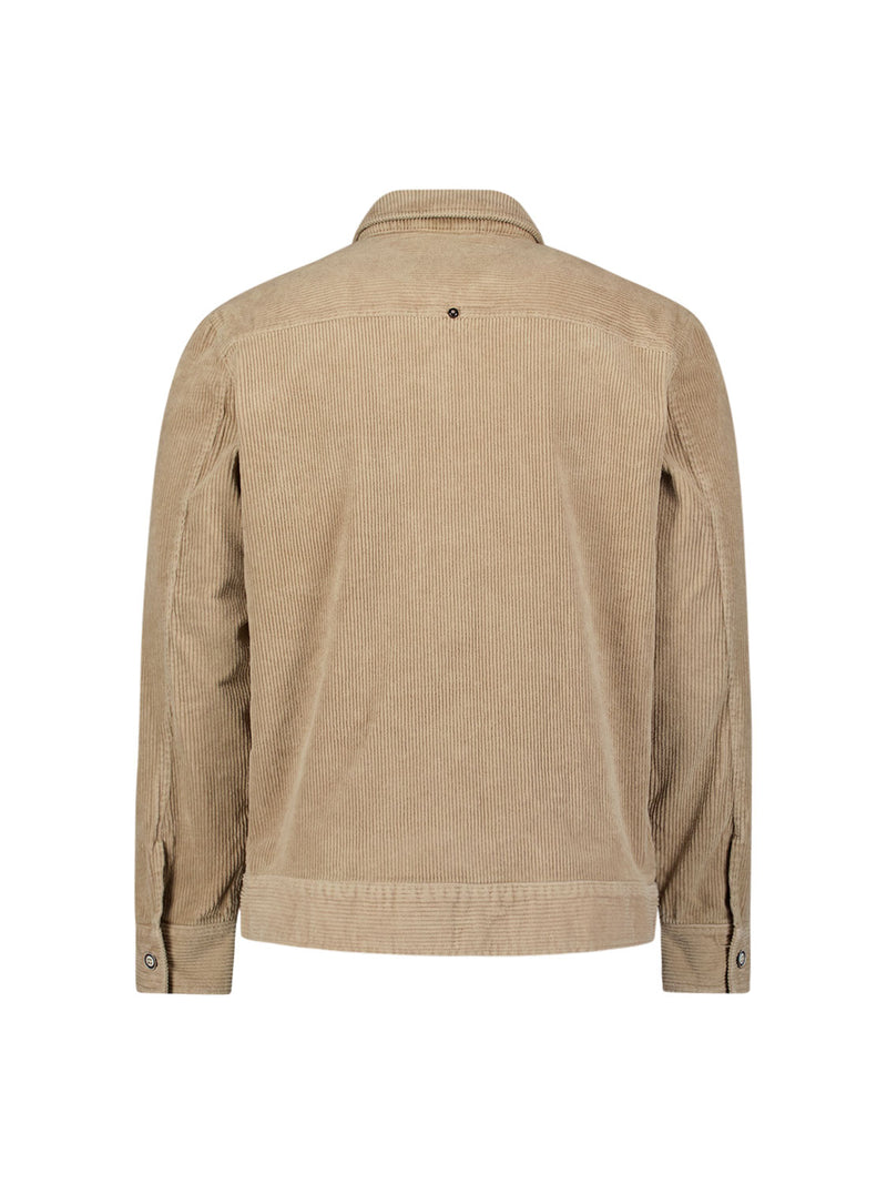 Ripped corduroy overshirt | Sand