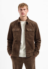 Ripped corduroy overshirt | Taupe