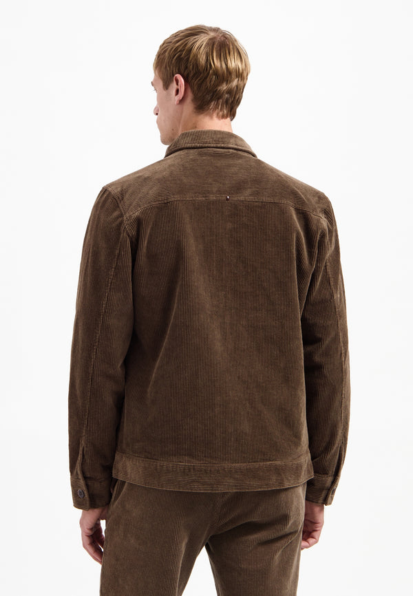 Ripped corduroy overshirt | Taupe