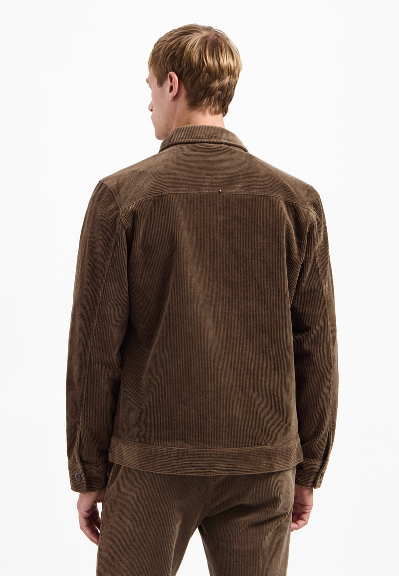 Ripped corduroy overshirt | Taupe