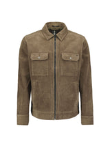 Ripped corduroy overshirt | Taupe