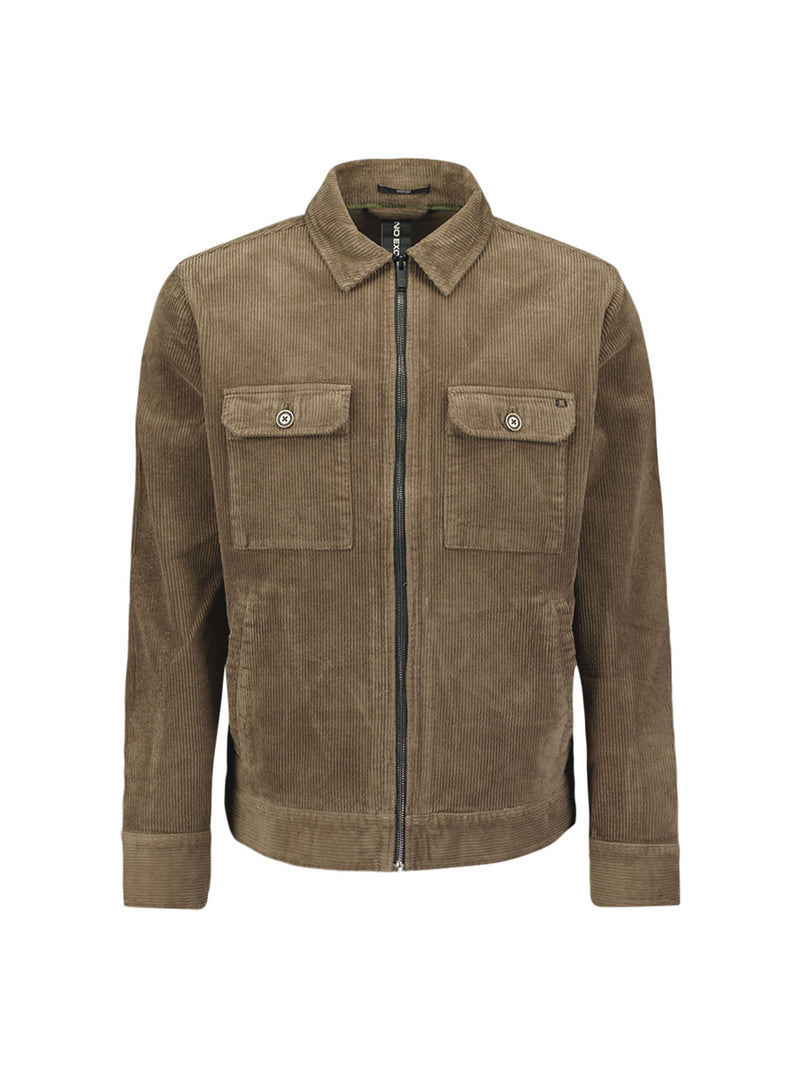 Ripped corduroy overshirt | Taupe