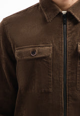 Ripped corduroy overshirt | Taupe