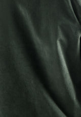 Buttoned velvet overshirt | Dark Green