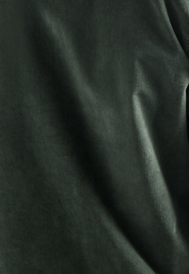 Buttoned velvet overshirt | Dark Green
