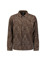 Patterned jacquard overshirt | Brown