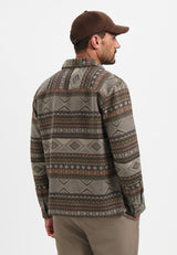 Patterned jacquard overshirt | Taupe