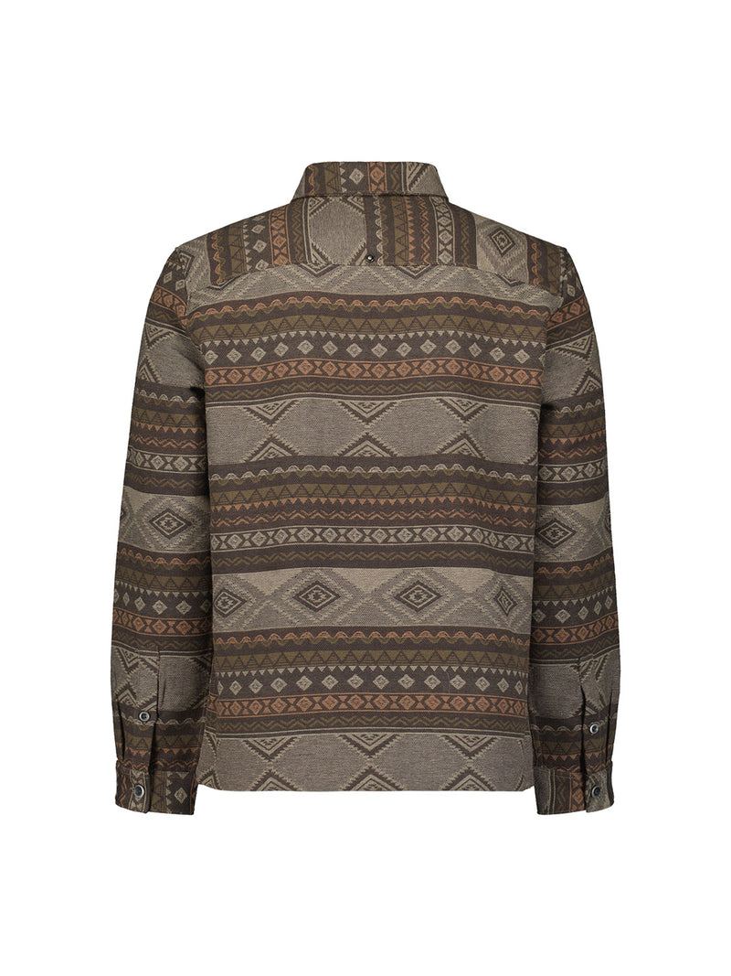 Patterned jacquard overshirt | Taupe