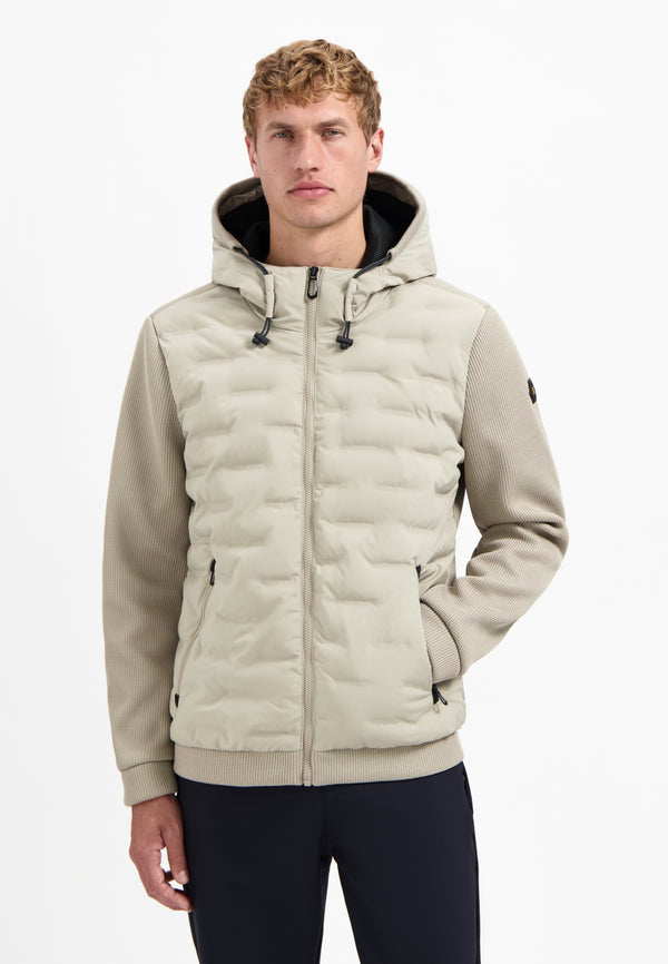 Knitted sleeve jacket | Stone