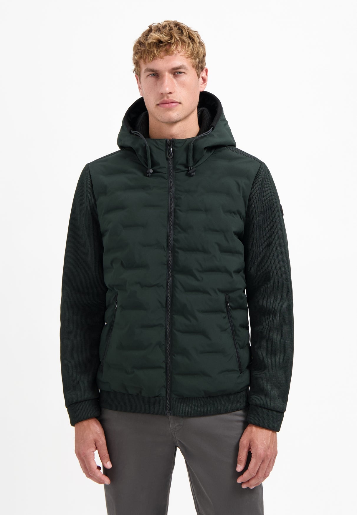 Knitted sleeve jacket | Dark Steel
