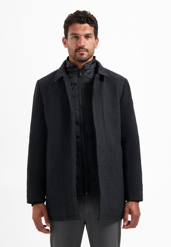 Double closure wool blend coat | Antra Melange