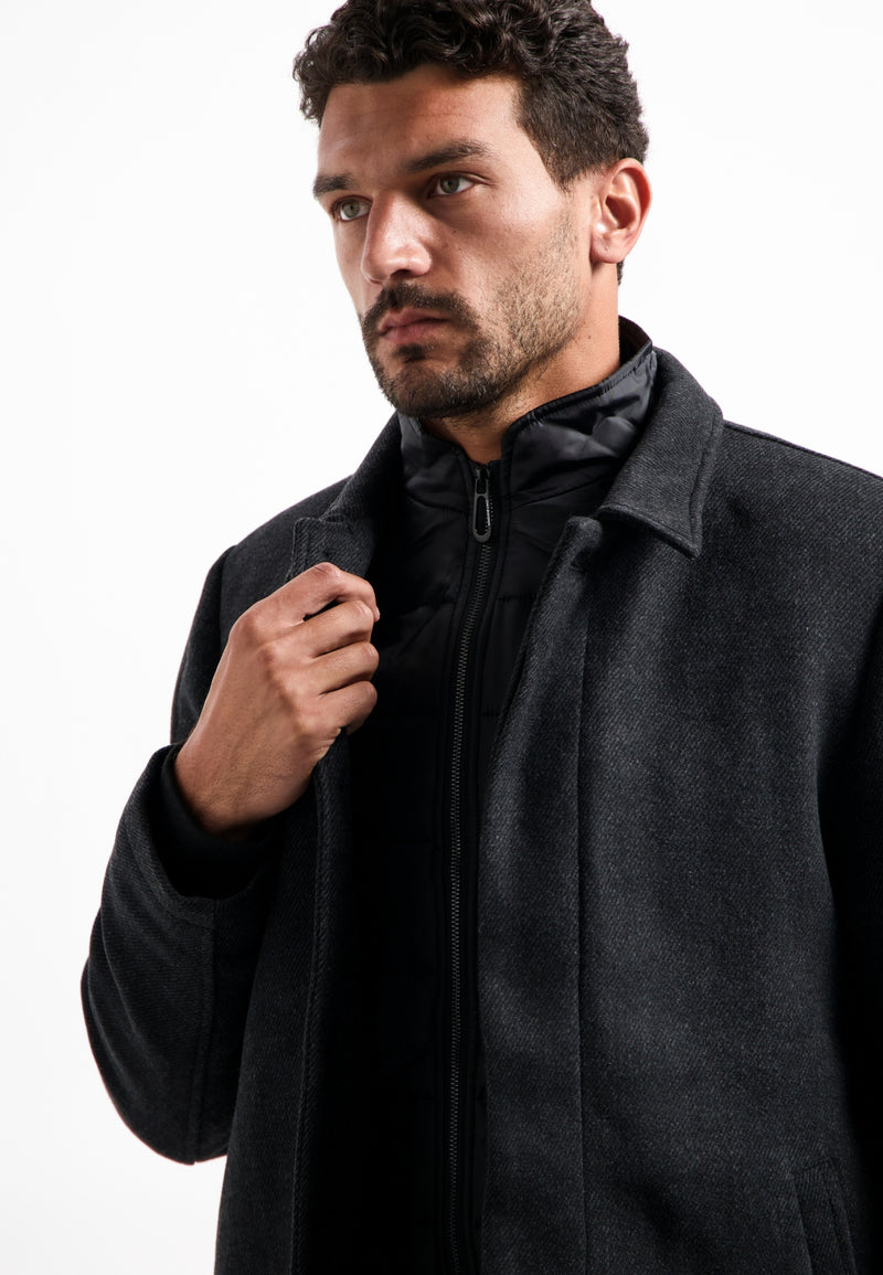 Double closure wool blend coat | Antra Melange
