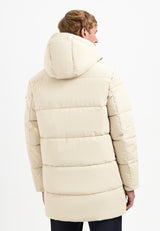 Long padded parka | Cream