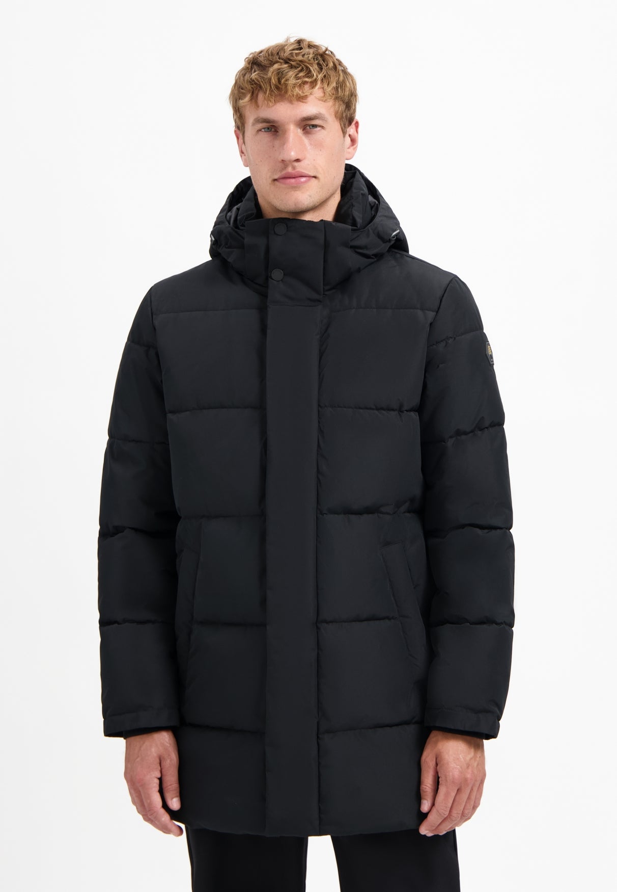 Long padded parka | Black