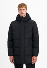 Long padded parka | Black