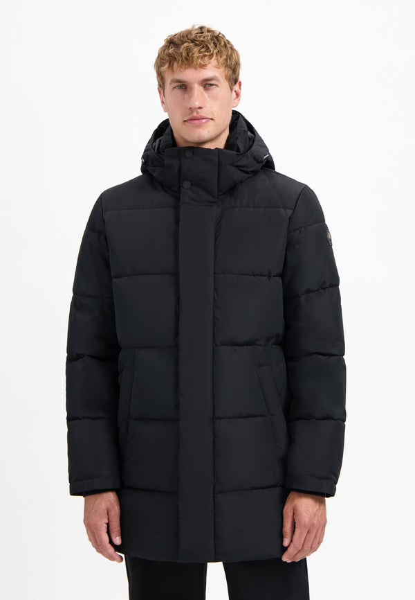 Long padded parka | Black