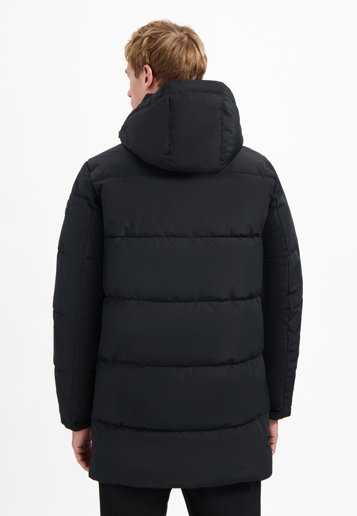 Long padded parka | Black