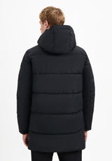 Long padded parka | Black