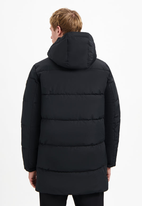Long padded parka | Black