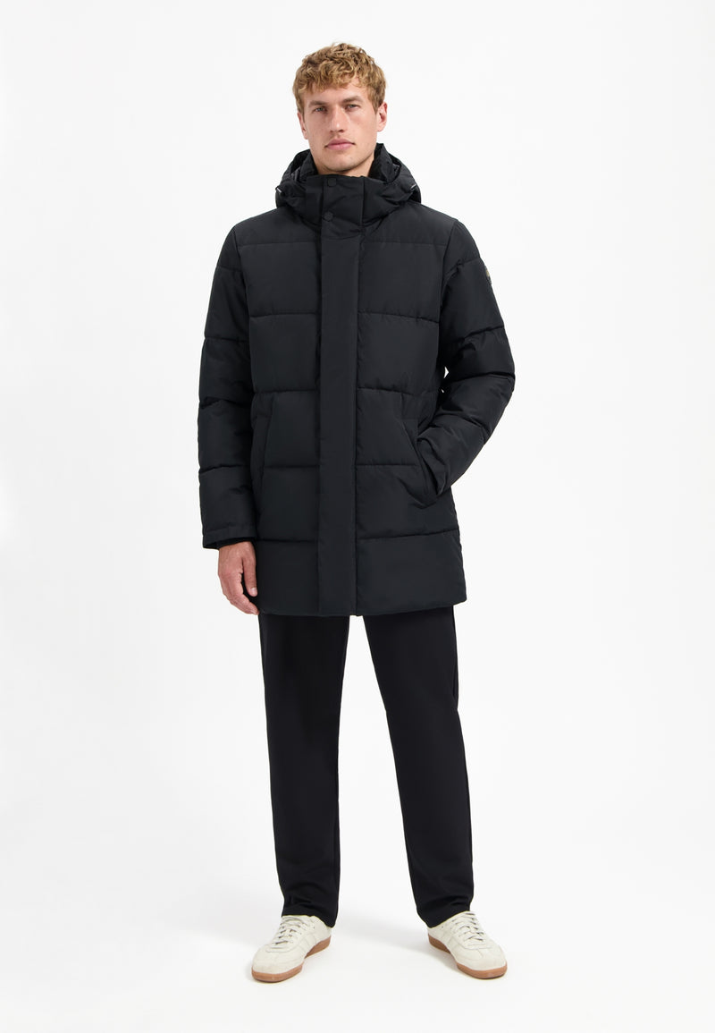Long padded parka | Black