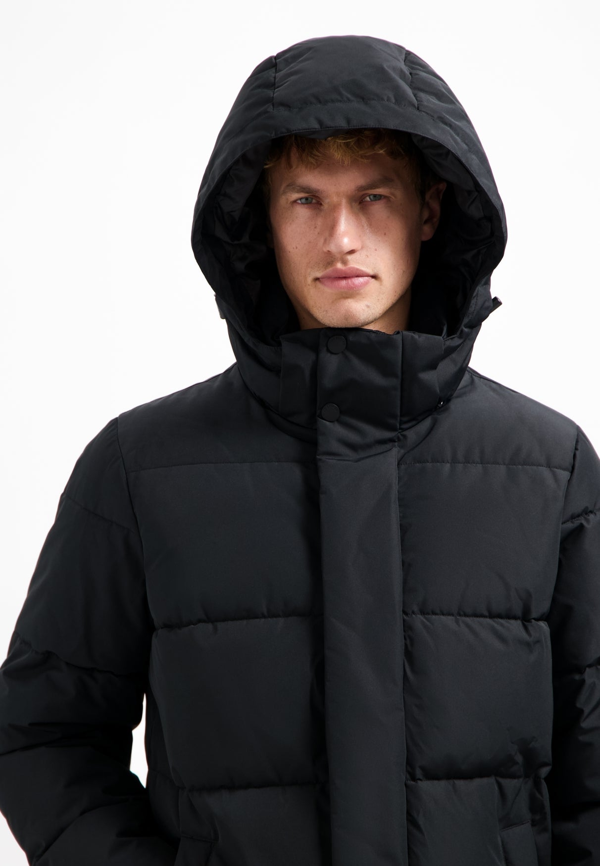 Long padded parka | Black