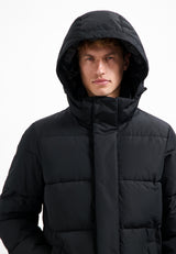 Long padded parka | Black