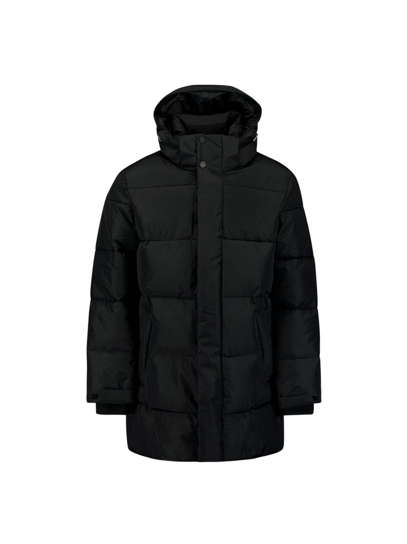Long padded parka | Black