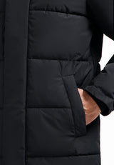 Long padded parka | Black