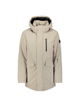 Hooded long parka | Stone