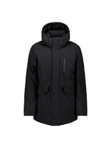 Hooded long parka | Black