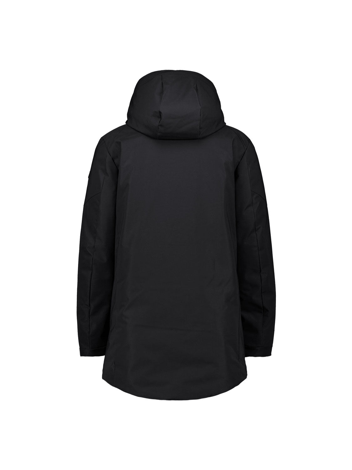 Hooded long parka | Black