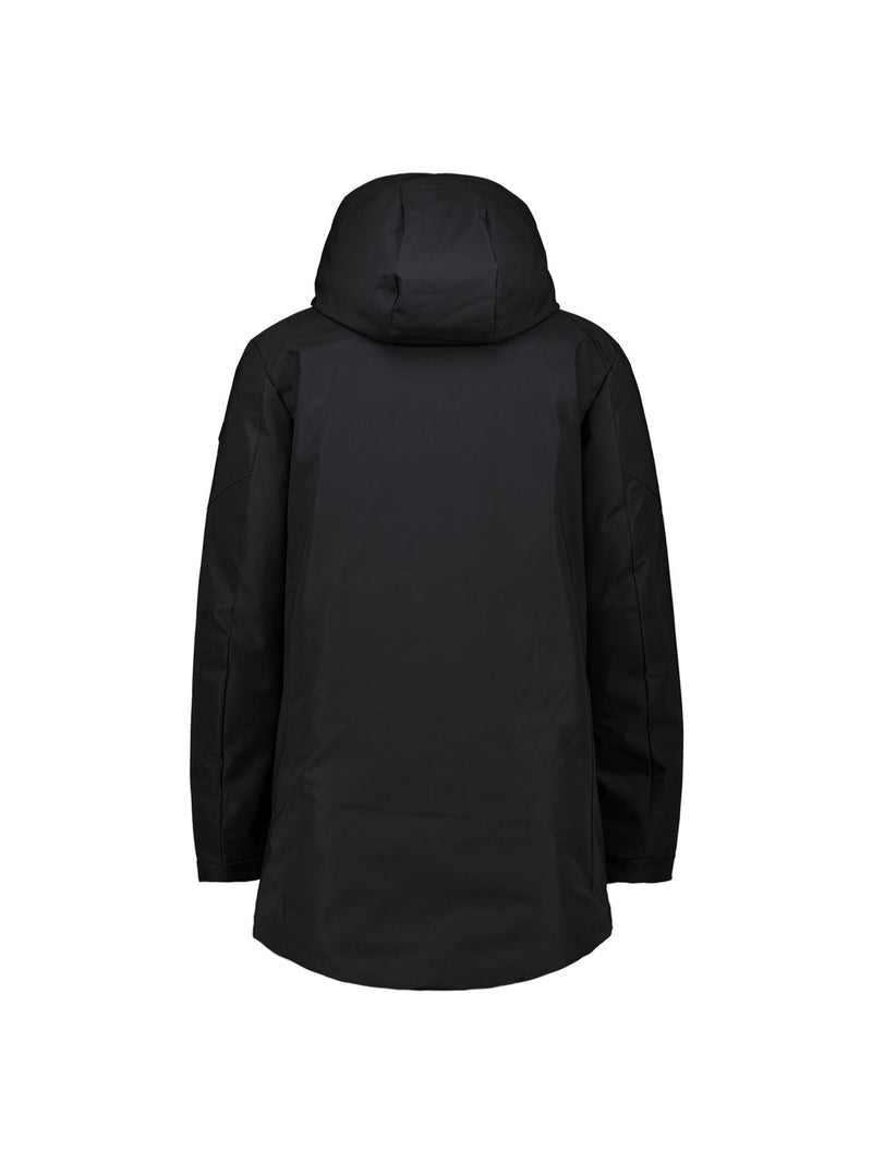Hooded long parka | Black