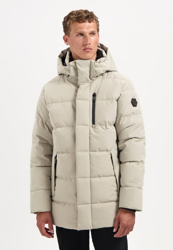 Long padded parka | Stone
