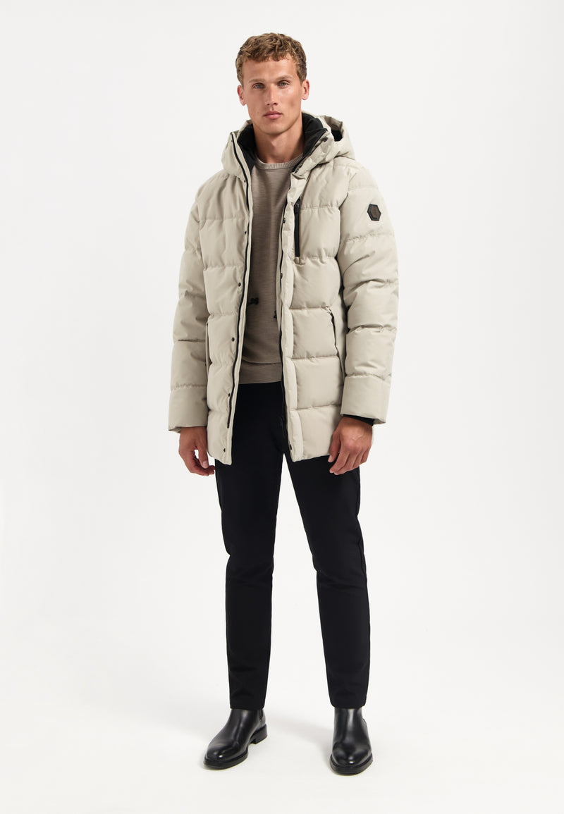 Long padded parka | Stone