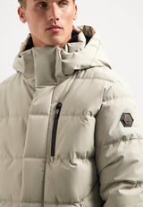 Long padded parka | Stone