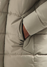 Long padded parka | Stone