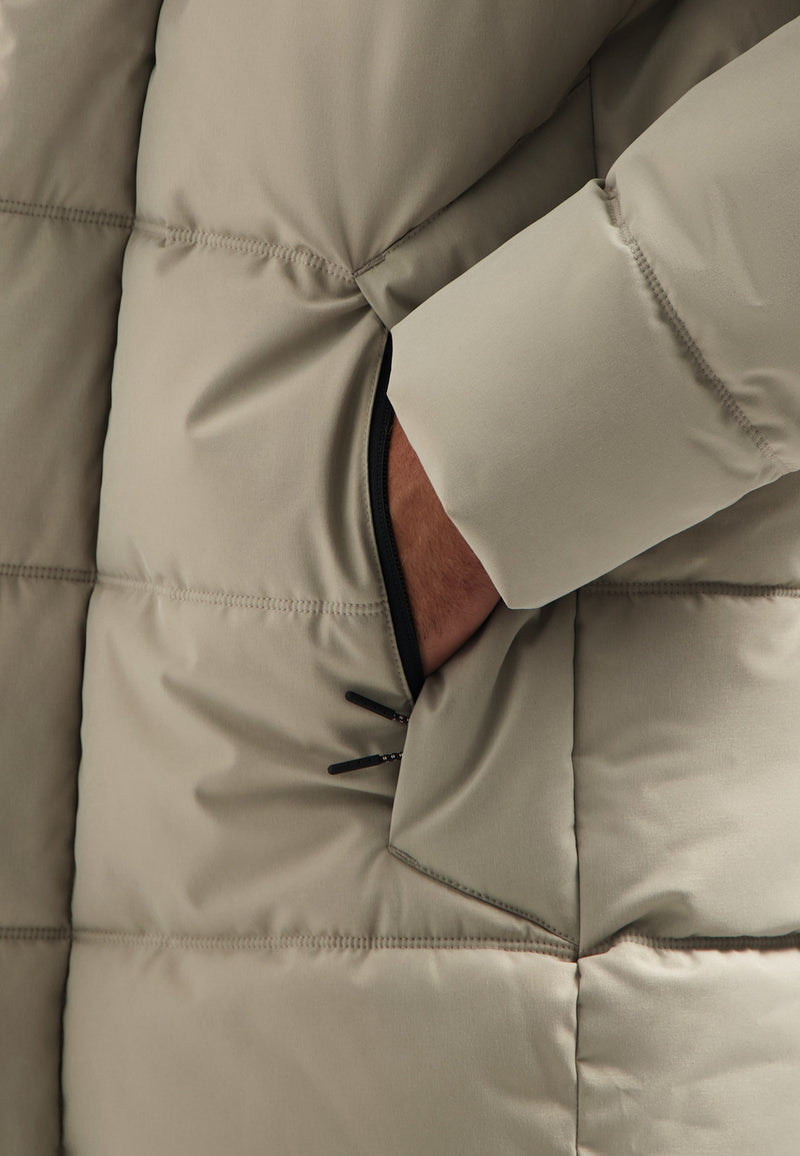Long padded parka | Stone